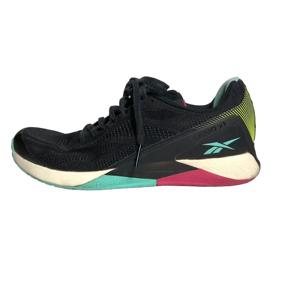 Reebok Nano X1 Mens Training Shoes‎ Black Aqua Pink Size 10.5 H03049